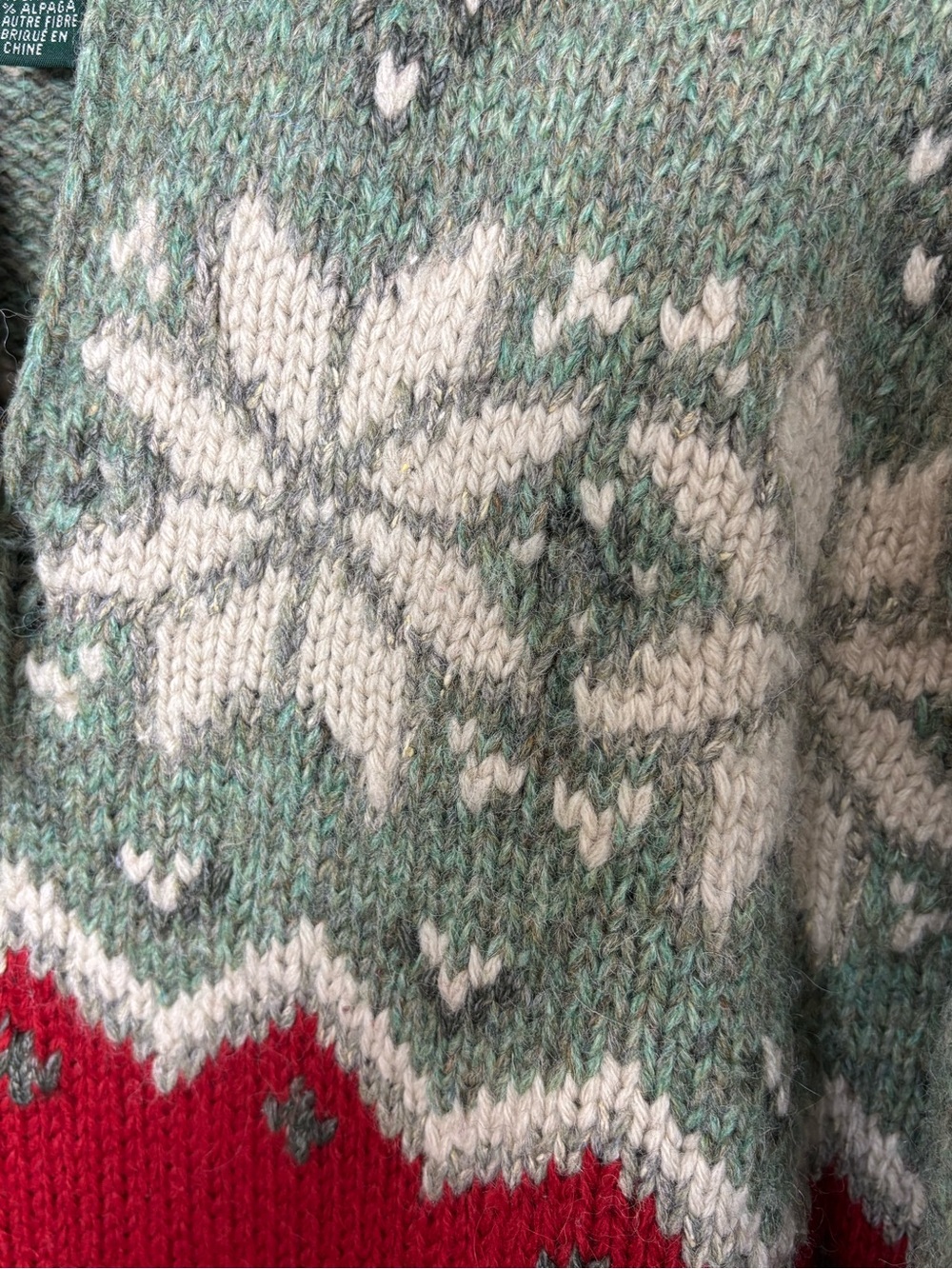 Lauren Ralph Lauren Wool Alpaca Fair Isle Hand-Knit Nordic Christmas Sweater S/M - Picture 3 of 5